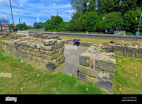 Roman Wall Turret 7b West Road Built By Condercum Fort Benwell Stock