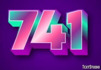 741 Text Effect and Logo Design Number