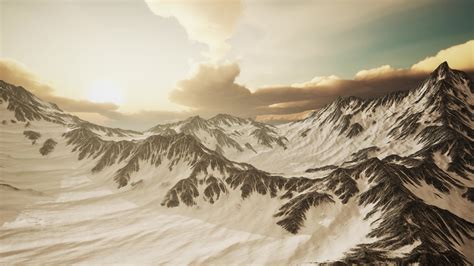 Panorama of High Snow Mountains at Sunset 6132030 Stock Video at Vecteezy