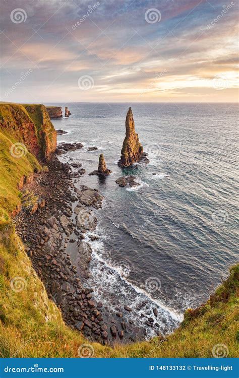 Duncansby Stacks Scotland Famous Sea Stacks Near John O Groats Stock