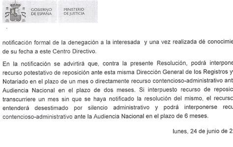 Recurso en caso de denegación de la Nacionalidad Española