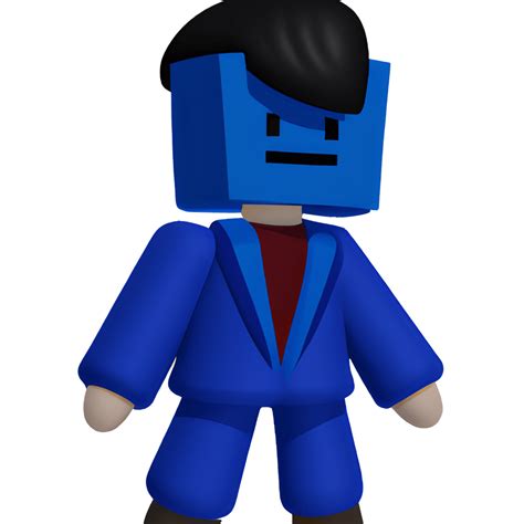 Roblox Character With Blue Roblox Bighead · Creative Fabrica