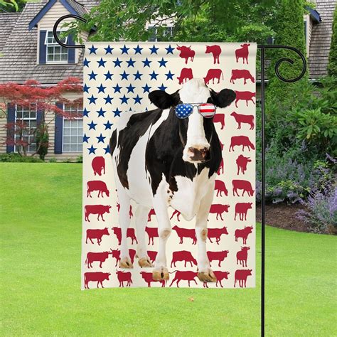 American Cow Flag Usa Cow Flag Cow Patriotic Flag Farmhouse Etsy