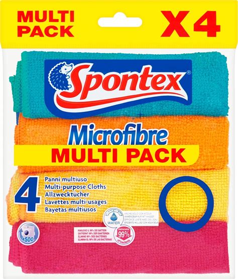 Spontex Microfibre Cloths Pack Of Amazon Co Uk Home Kitchen