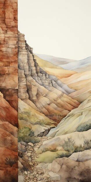 Subtle Earth Tones In Uplands Watercolor Painting Premium Ai