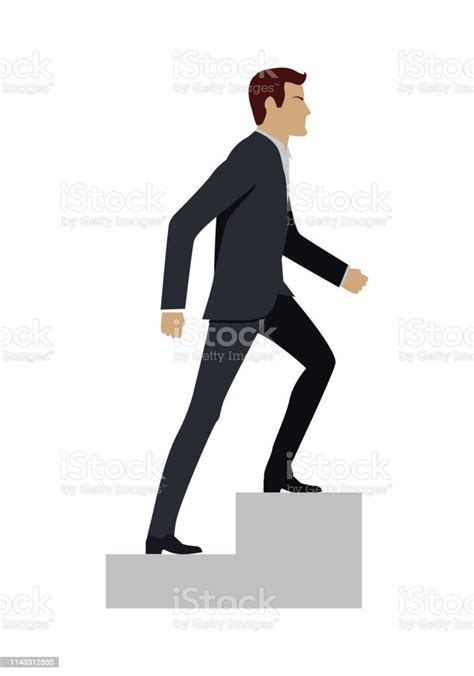 Businessman Walking Up Stairs Stock Illustration Download Image Now