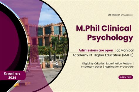 Admissions Open For Mphil Clinical Psychology At Mahe Ups Education