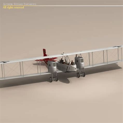 3d model german bomber pilot gotha