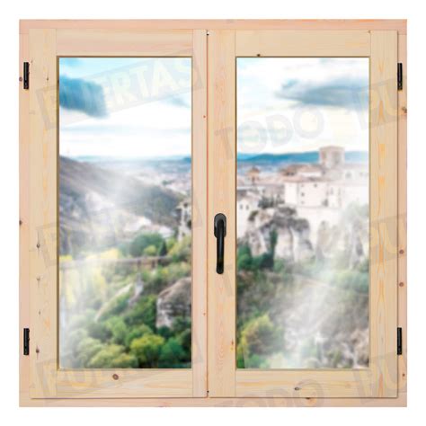 Ventana De Madera Natural De Pino Mod V2 Crudo