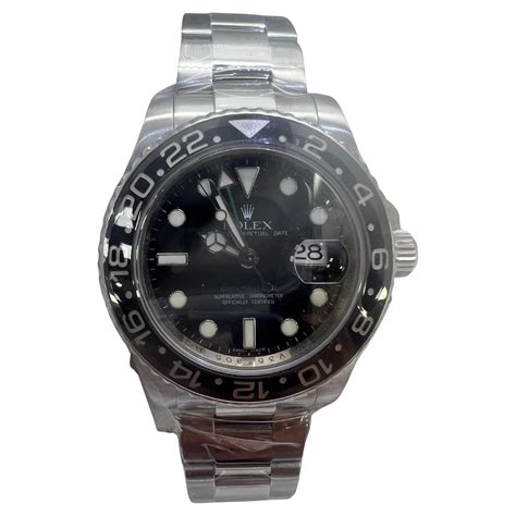 Rolex Gmt Master Ii Steel Gold Black Dial Ceramic Bezel Mens Watch