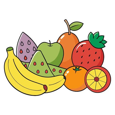 Una imagen de una variedad de frutas, incluidos el kiwi, el kiwi y el kiwi | Vector Premium