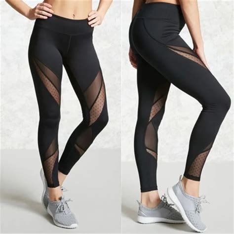 Leggings Casual Da Donna Pantaloni Da Fitness In Rete Leggins A Vita