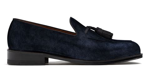 Mocassins à Gland Velours Bleu