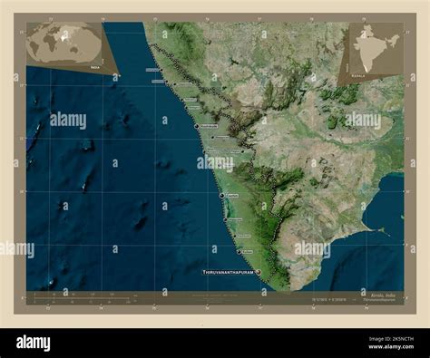 Kerala State Of India High Resolution Satellite Map Locations And
