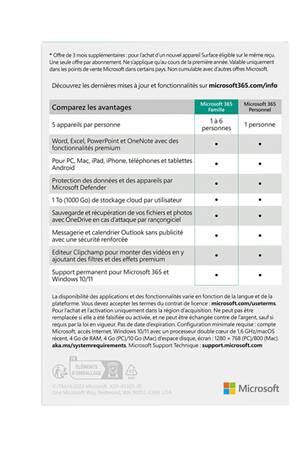 Logiciel Microsoft Microsoft Famille Jusqu Utilisateurs Pc