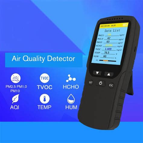 Jual Air Quality Index Monitor 8 In 1 Aqi Pm2 5 Pm10 Pm1 Tvoc Hcho Haze Environment Detector