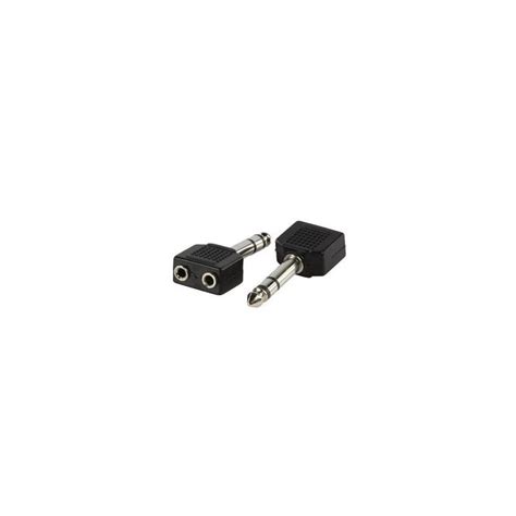 Adaptateur jack 3 5mm femelle X2 jack 6 35mm stéréo mâle Elcom