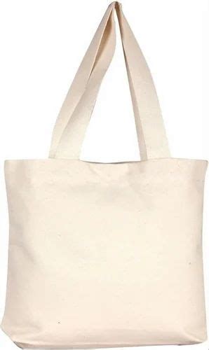 Loop Off White Plain Cotton Shopping Bag Kg Size Dimension X