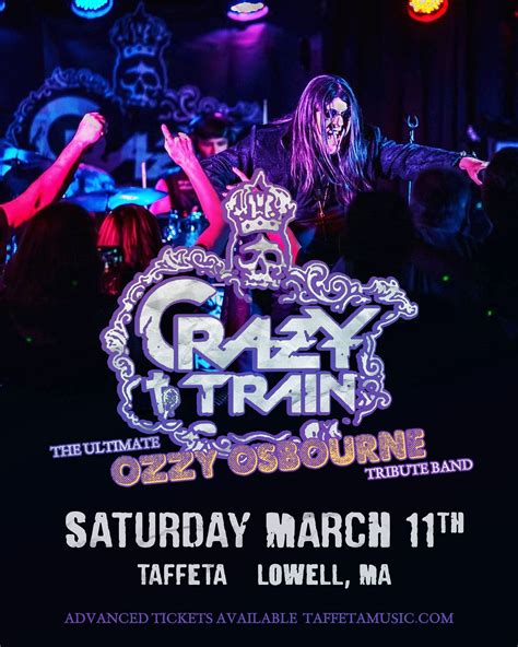 Crazy Train The Ozzy Experience Tickets At Taffeta In Lowell By