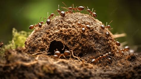 Ant Nest With Ants In Nests Background Ant Nest Hd Photography Photo