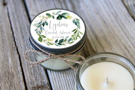 12 4 Oz Soy Candle Bridal Shower Favors Eucalyptus Greenery