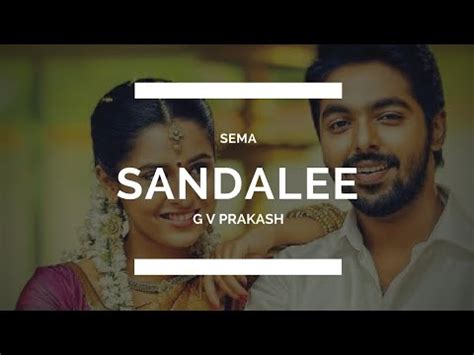 Sandalee Song Instrumental Sema G V Prakash YouTube