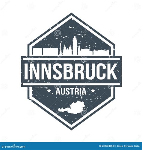 Innsbruck Austria Travel Stamp Icon Skyline City Design Tourism Rubber