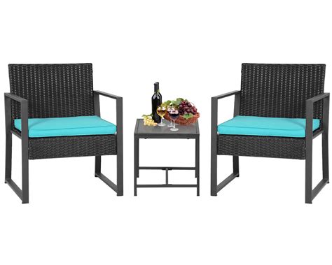 Fdw 3 Piece Outdoor Bistro Set Patio Furniture Sets Wicker Patio Chairs Rattan