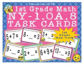 New York Math NY 1 OA 8 1st Grade Task Cards Unknown In Add Subtract