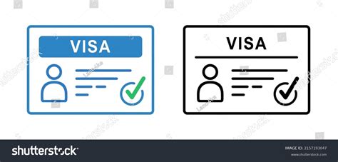 Visa Document Arrival Foreign Passport Icon Stock Vector Royalty Free