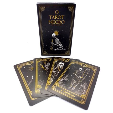 Baralho O Tarot Negro Cartas Manual Tar Negro Novo No Shoptime