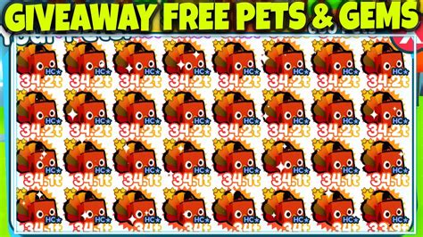 Live Pet Simulator X Giveaway Free Gems Hardcore Pets Live Pet