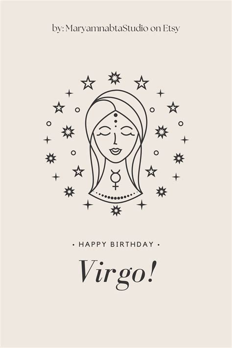 Virgo Energy Printable Birthday Card