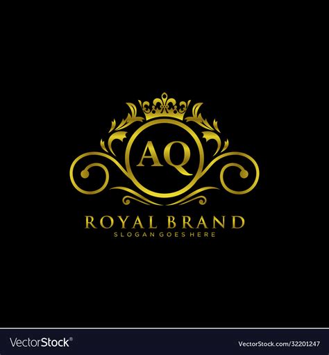 Aq Letter Initial Luxurious Brand Logo Template Vector Image