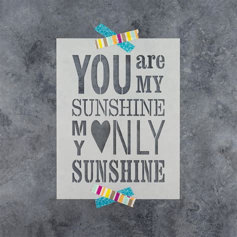 You Are My Sunshine Stencil Sun Stencil Heart Stencil Wood Sign