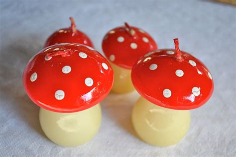 Vintage Mushroom Candles Made In West Germany A Set Of 4