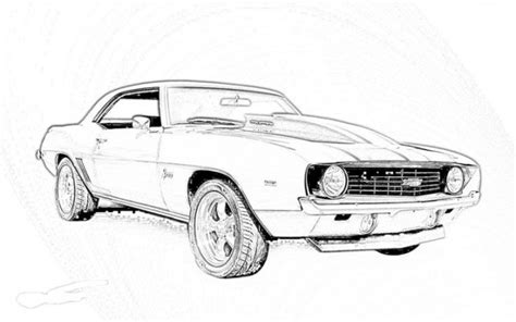 Coloriage Camaro Modèle 1969 Dessin Gratuit à Imprimer