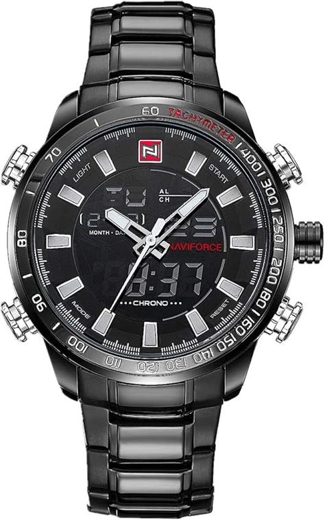 Naviforce Montre Analogique Quartz En Acier Inoxydable Pour Homme