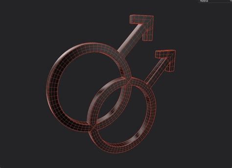 3D Model Gender Symbols Gay VR AR Low Poly CGTrader