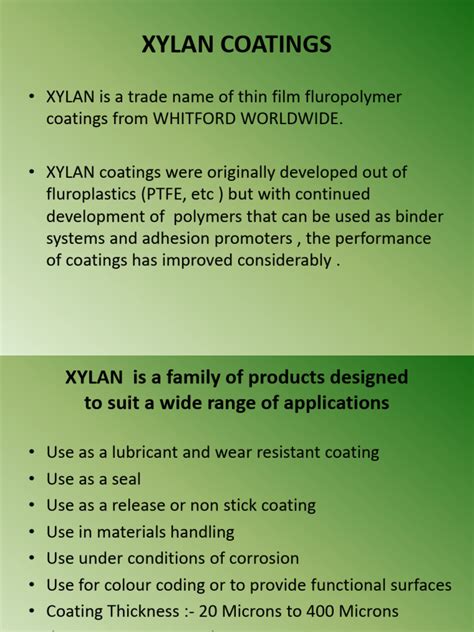 Xylan Coating Services | PDF | Lubricant | Friction