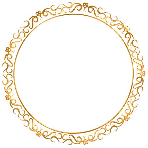 Aesthetic Golden Circle Border Frame Frames Circle Borders Png