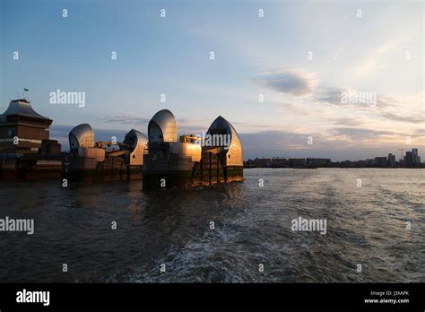 The Thames Barrier On The River Thames In East London England The