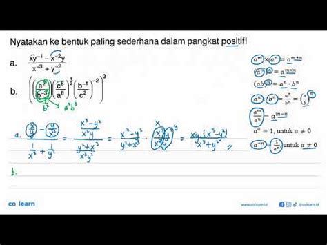 Nyatakan Ke Bentuk Paling Sederhana Dalam Pangkat Positif A X Y 1