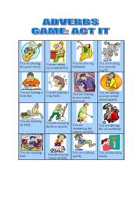 Adverbs games worksheets