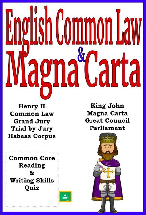 Common Law & Magna Carta Reading Comprehension Activity | Reading ...