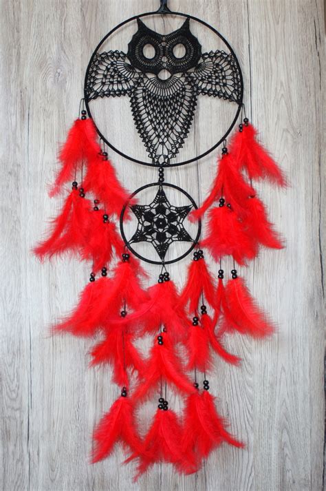 Crochet Dreamcatcher Owl Dream Catcher Boho Bedroom Decor Crochet