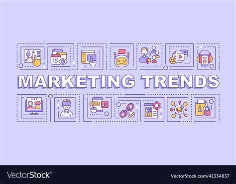 Marketing Trends Word Concepts Purple Banner Vector Image