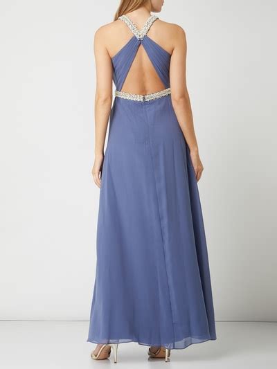 V M Abendkleid Mit Zierperlen Blau Online Kaufen