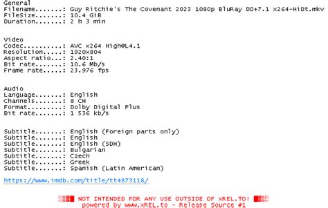 Guy Ritchies The Covenant 2023 1080p BluRay DD 7 1 X264 HiDt NFO File