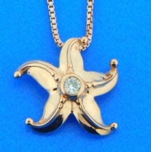 Penny James Diamond Starfish Pendant 14k Rose Gold Island Sun